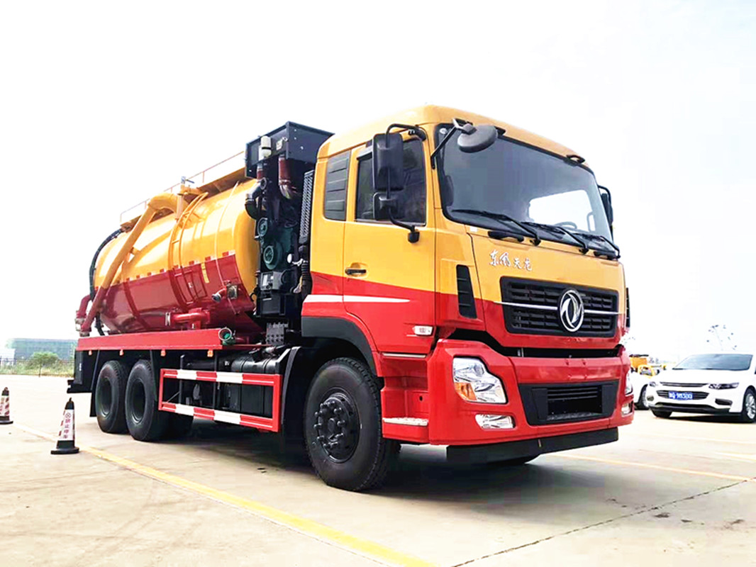 Dongfeng  Vacuum Sewage Suction Truck 3 Axles Faecal Sewage Cleaning and Suction Truck